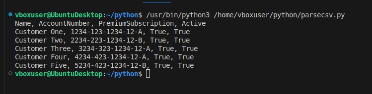 Terminal Output After Correcting delimiter Parameter