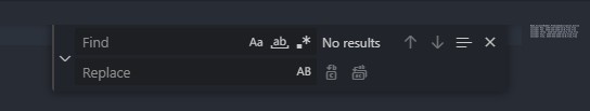 Find and Replace option in Visual Studio Code