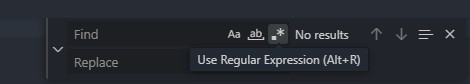 Tooltip for Use Regular Expressions in Visual Studio Code
